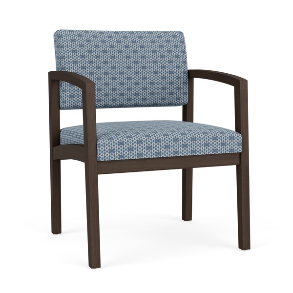 Lesro Lenox Wood Wide Guest Chair Wood Frame, Mocha, RS Rain Song Upholstery LW1201 - main